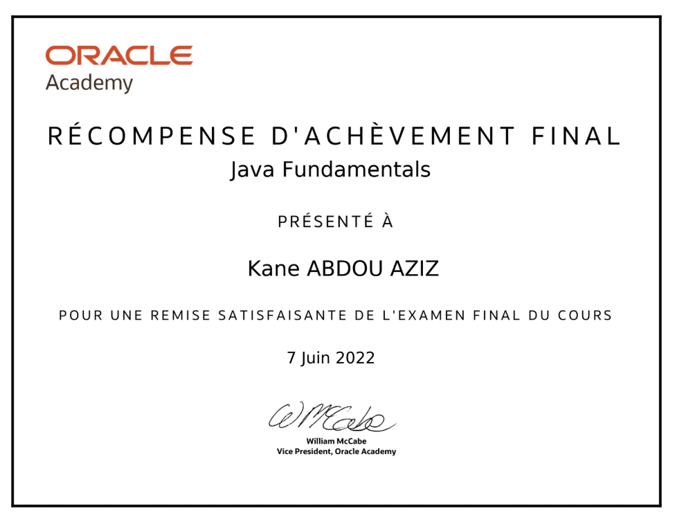 Oracle Java Fundamentals