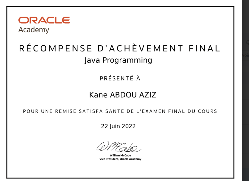 Oracle Java Professional