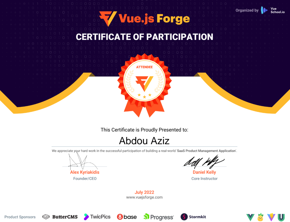 Vue.js Developer Certification